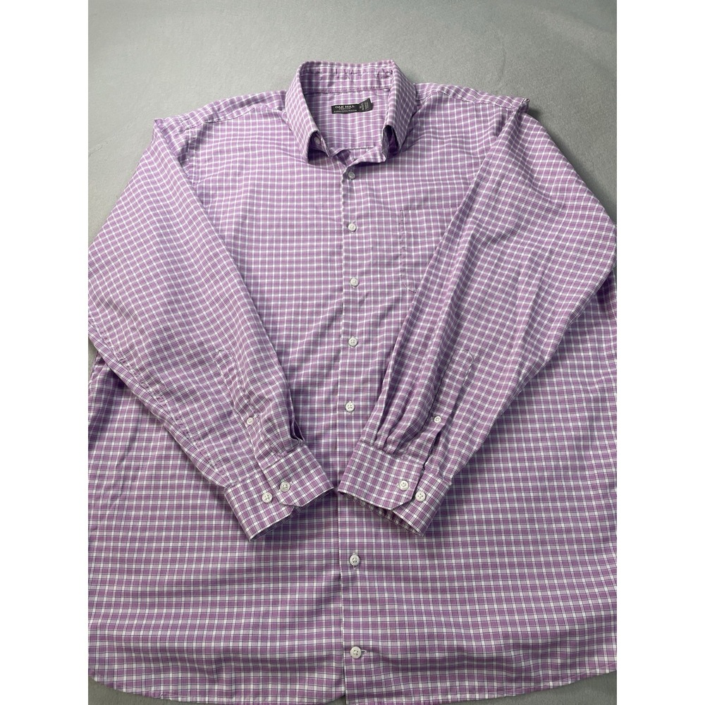 Oak Hill Premium Mens Gingham Non Iron Button Down Shirt 18 36/37 T - Picture 2 of 16